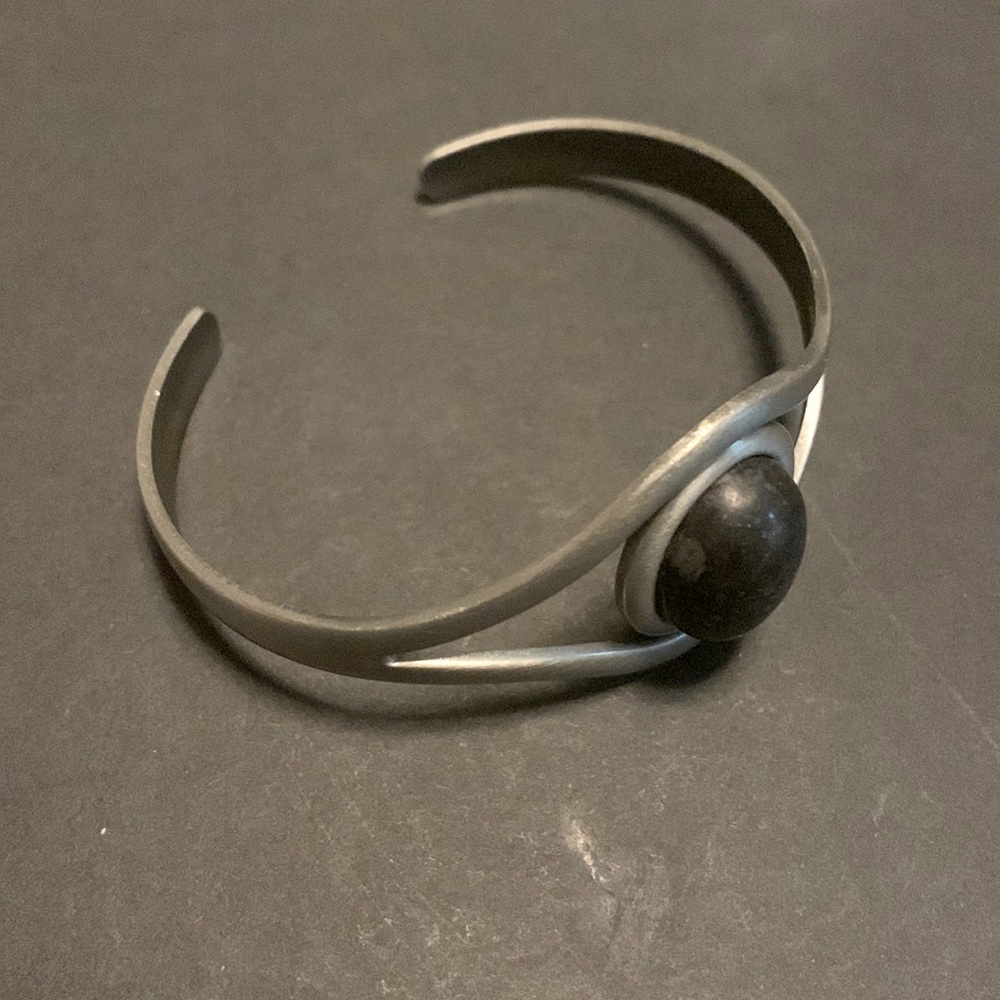 Silver and Onyx Cuff Bracelet - Ireland